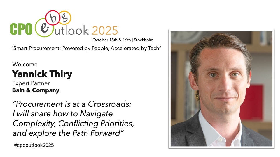 Yannick Thiry discusses procurement transformation at CPO Outlook 2025 in Stockholm