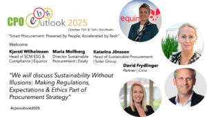 Sustainability panel with Solar, Cirio, Essity, and Equinor at CPO Outlook 2025