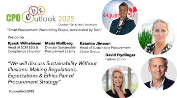 Sustainability panel with Solar, Cirio, Essity, and Equinor at CPO Outlook 2025